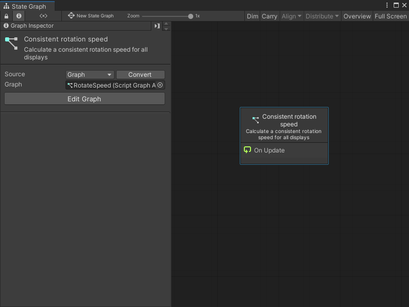 A State Graph with a Script State node with an existing Script Graph.