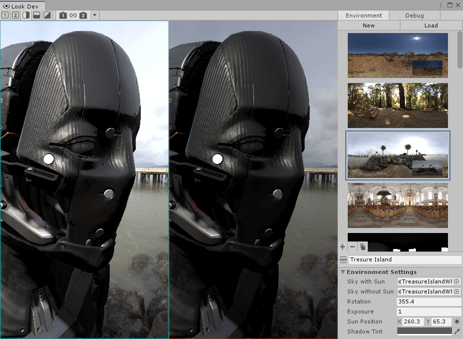 Vertical side-by-side viewport view.
