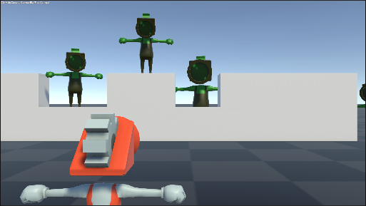 The result from the camera's point of view in the Game view.